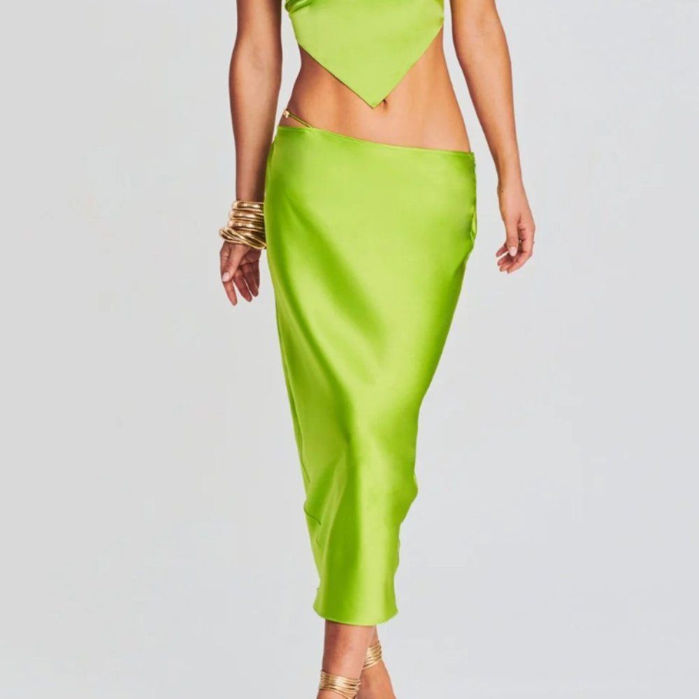 SER.O.YA Lime Green Midi Skirt